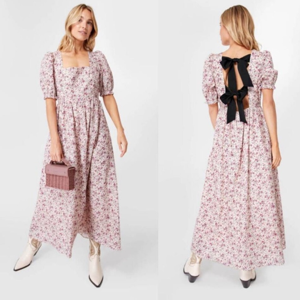 HYACINTH HOUSE Pink Floral Isla Maxi Dress Pink Size Small
